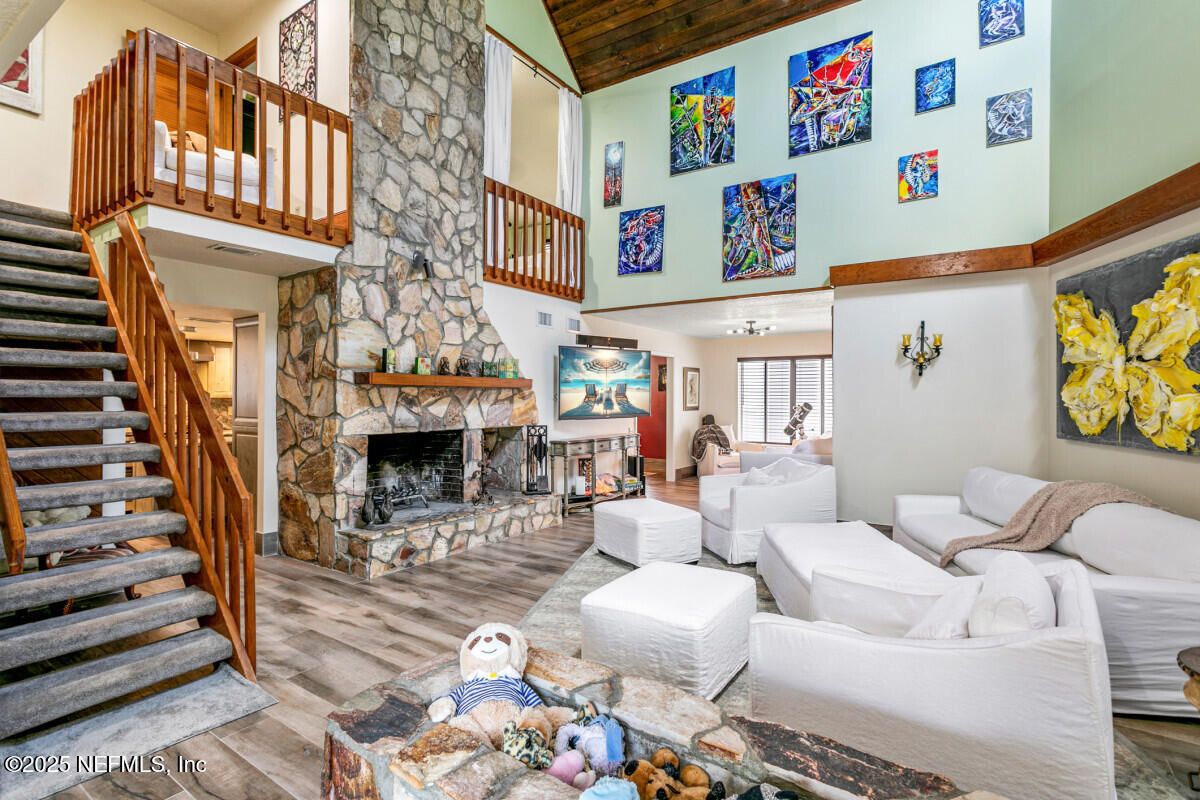 Fireplace, Interior, Wood Texture Flooring