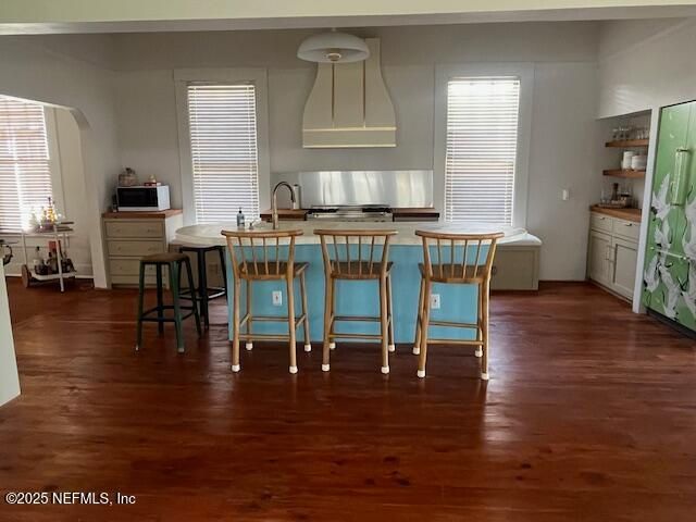 Interior, Kitchen, Pendant Lights, Wood Texture Flooring