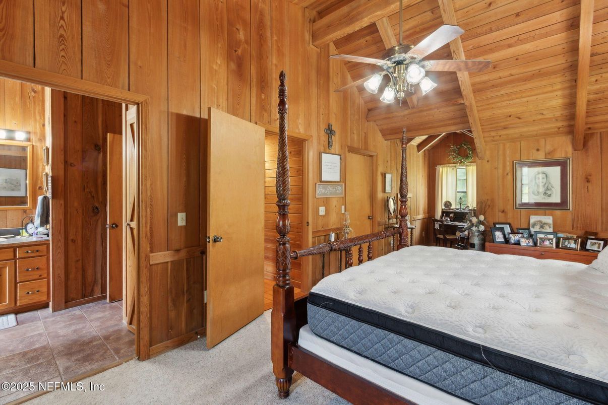 Bedroom, Interior, Wooden Ceilings, Wooden Walls