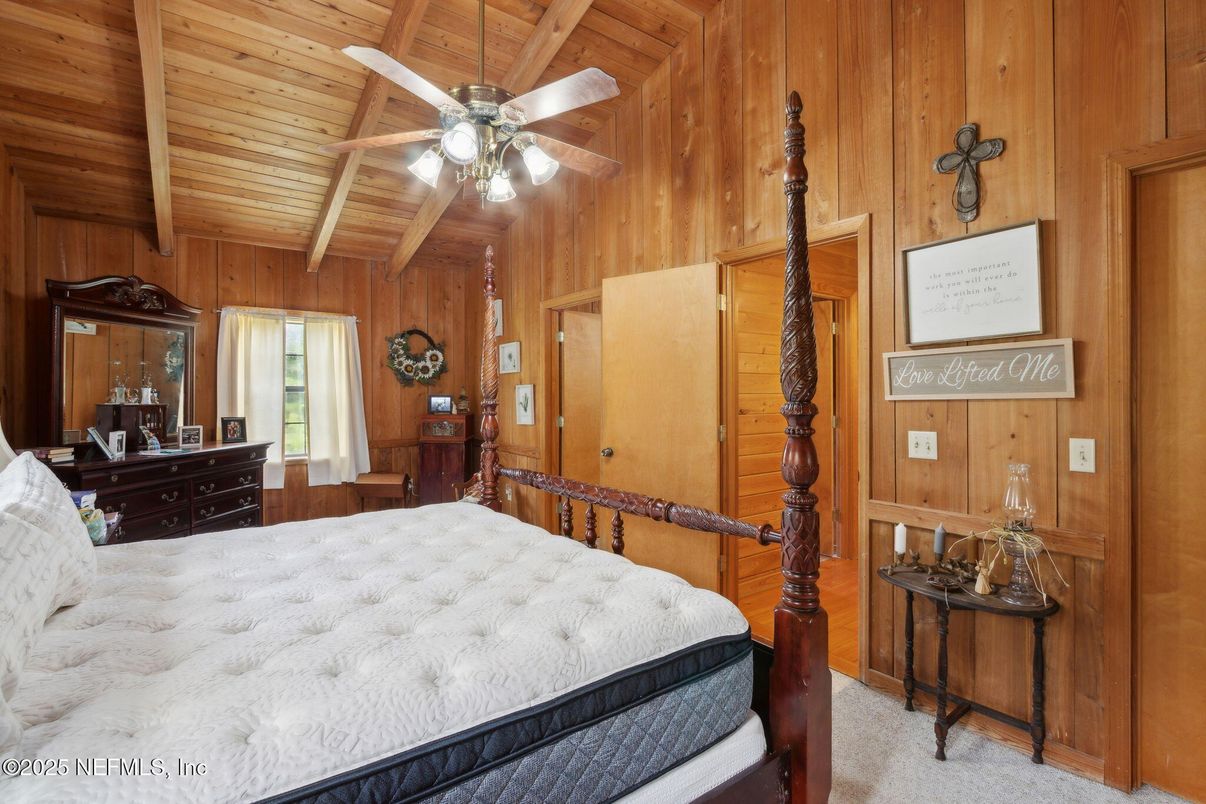 Bedroom, Interior, Wooden Ceilings, Wooden Walls