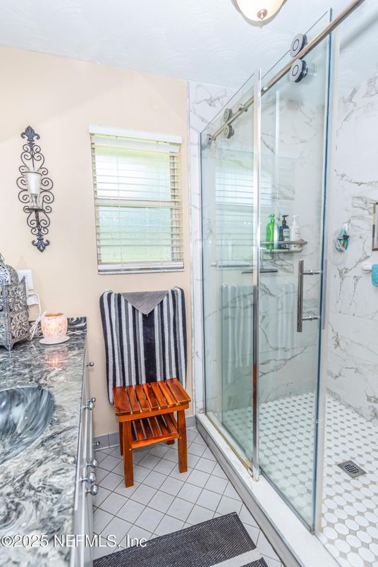 Bathroom, Glass Shower, Interior, Marble Walls