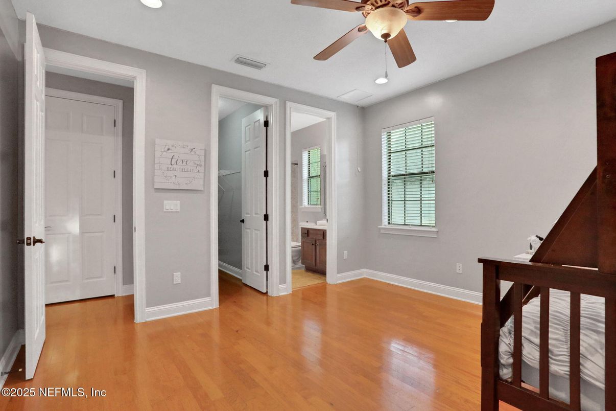 Bathroom, Empty room, Interior, Recessed Lighting, Wood Texture Flooring