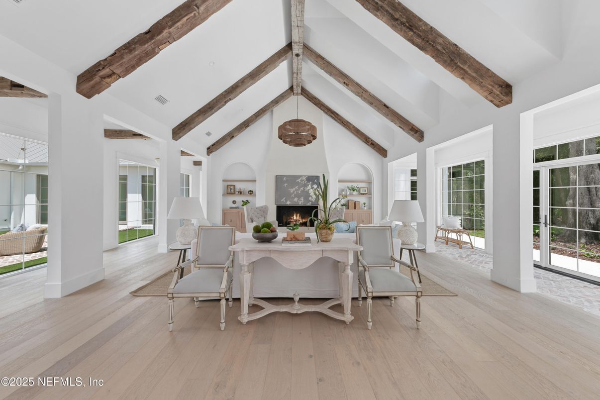 Fireplace, Interior, Wooden Beams, Wood Texture Flooring
