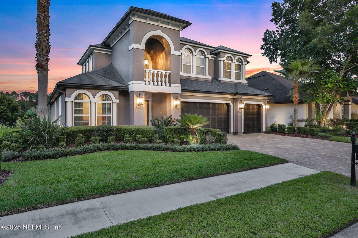 Attached, Backyard, Exterior, Facade, Mediterranean
