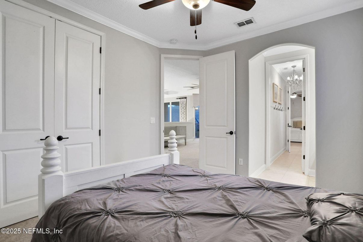 Bedroom, Chandelier, Interior