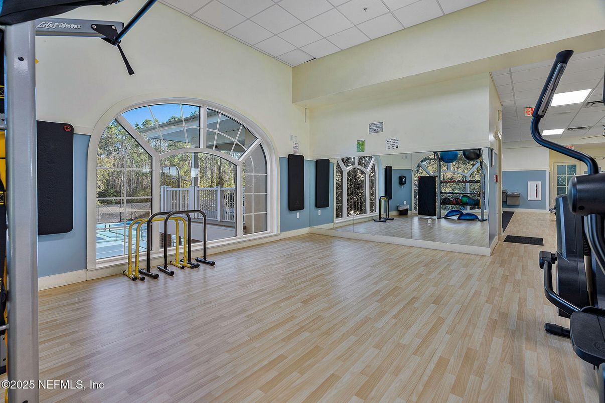 Fitness Equipment, Gym, Interior, Wood Texture Flooring