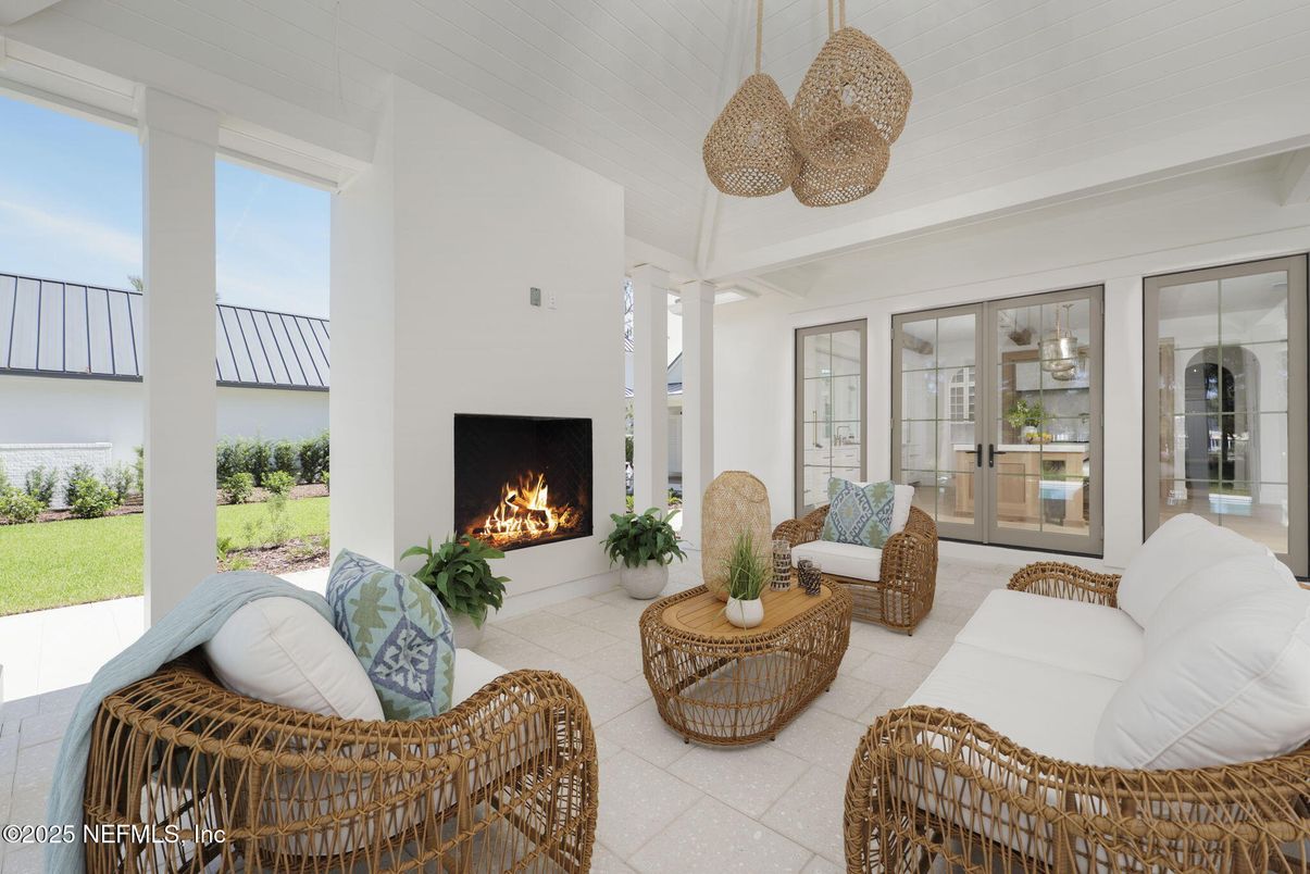 Fireplace, Interior, Living room, Pendant Lights