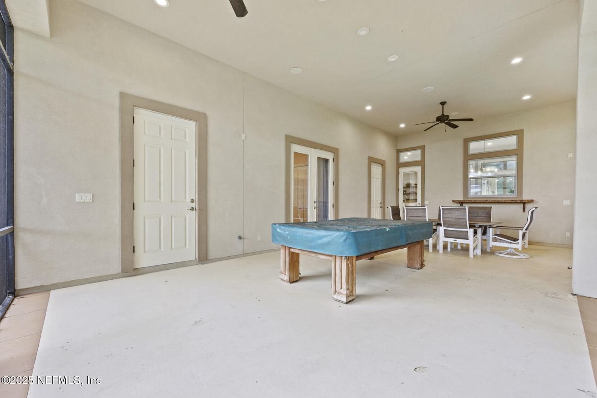 Billiard Table, Game Room, Interior, Recessed Lighting