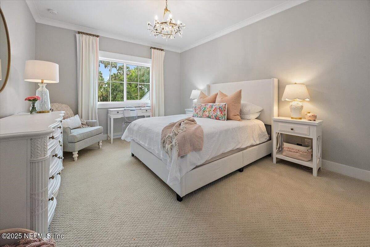 Bedroom, Chandelier, Interior