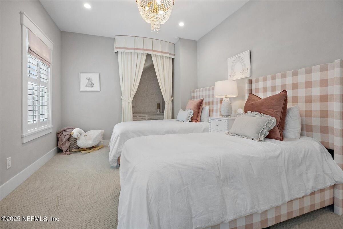 Bedroom, Chandelier, Interior, Recessed Lighting