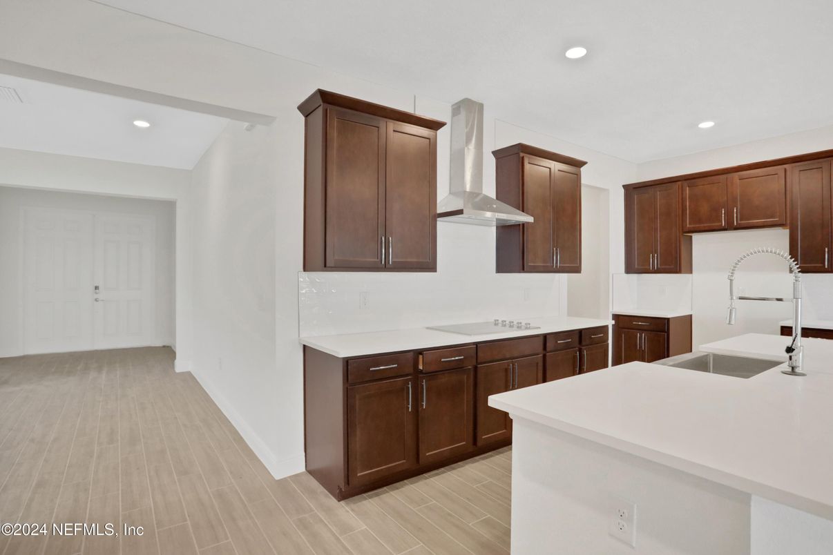 Interior, Kitchen, Recessed Lighting, Wood Texture Flooring