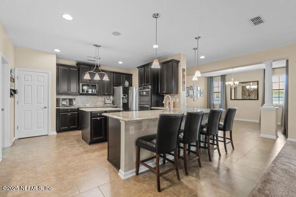 Interior, Kitchen, Pendant Lights, Recessed Lighting, Stainless Steel Appliances