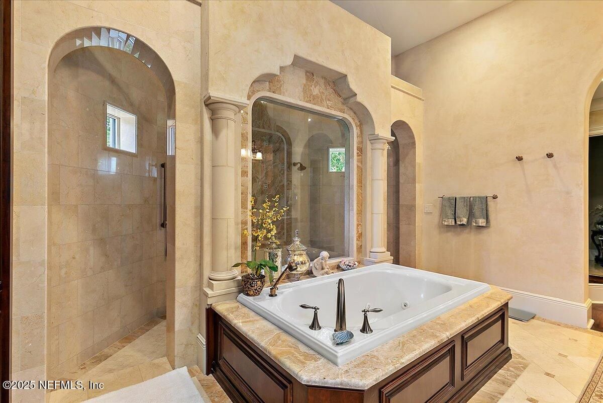 Bathroom, Glass Shower, Interior, Stone Walls