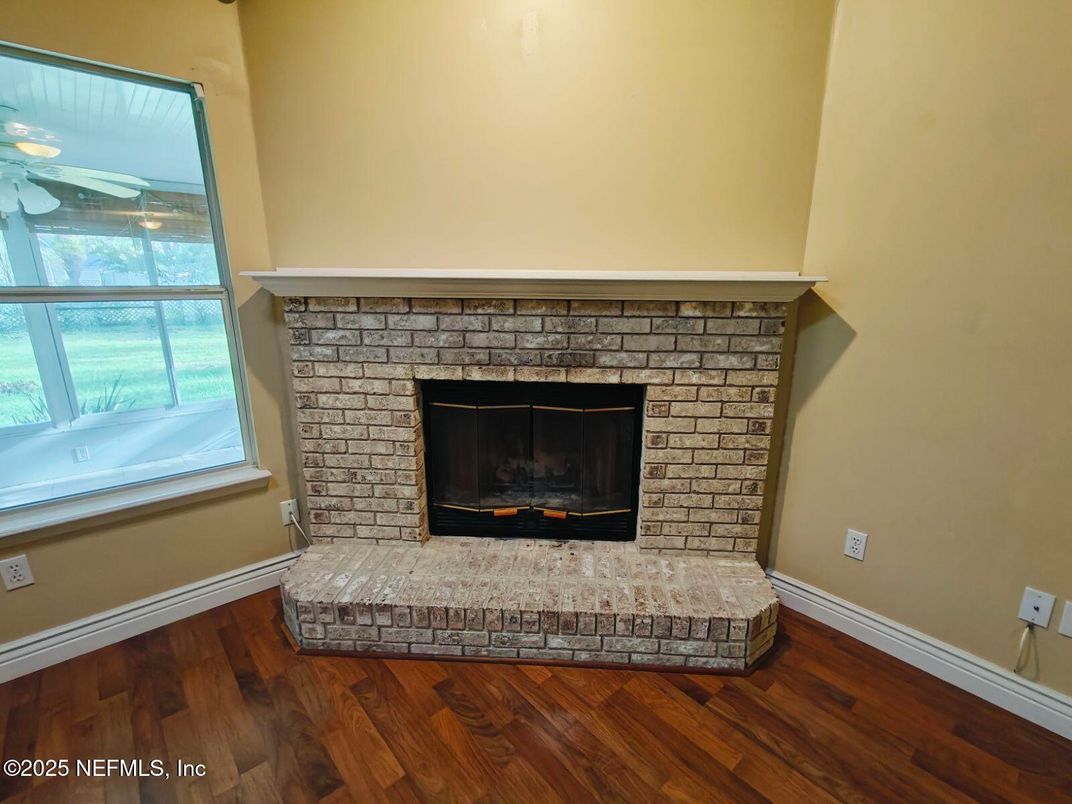 Fireplace, Interior, Wood Texture Flooring