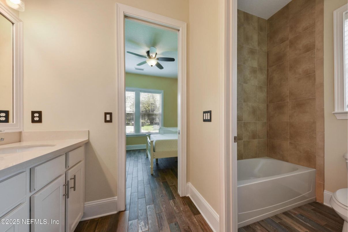 Bathroom, Interior, Wood Texture Flooring