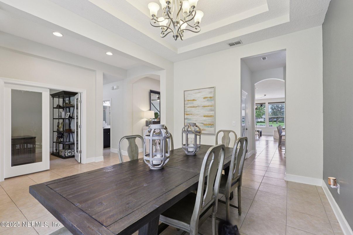 Chandelier, Dining room, Interior, Recessed Lighting