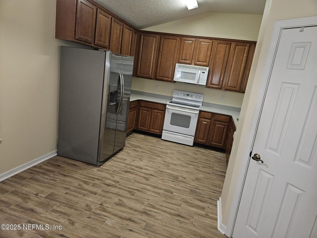 Interior, Kitchen, Wood Texture Flooring
