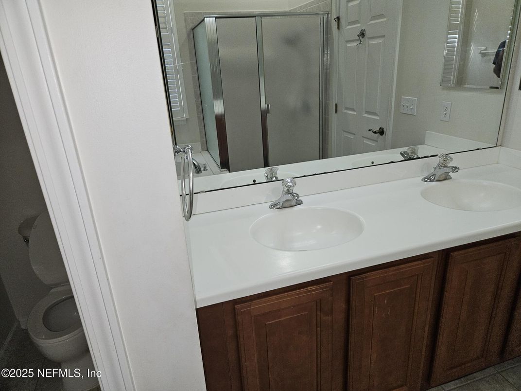 Bathroom, Dual Sink Vanities, Glass Shower, Interior