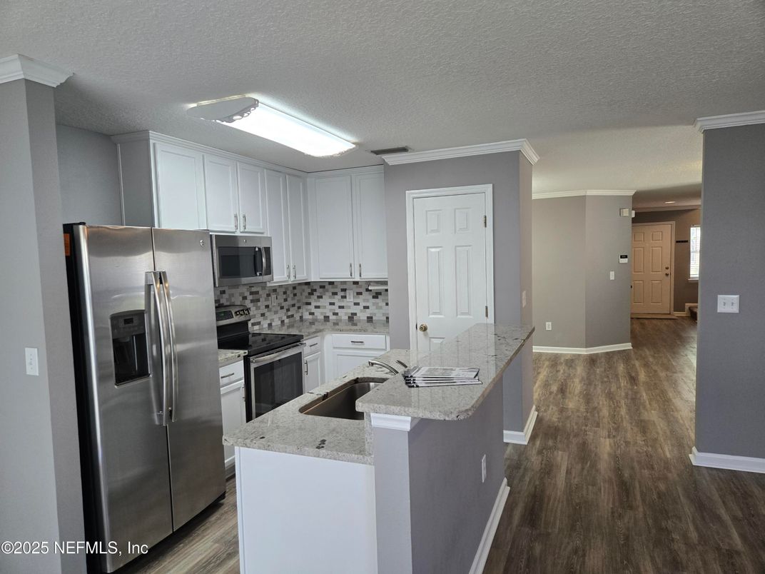 Interior, Kitchen, Stainless Steel Appliances, Wood Texture Flooring