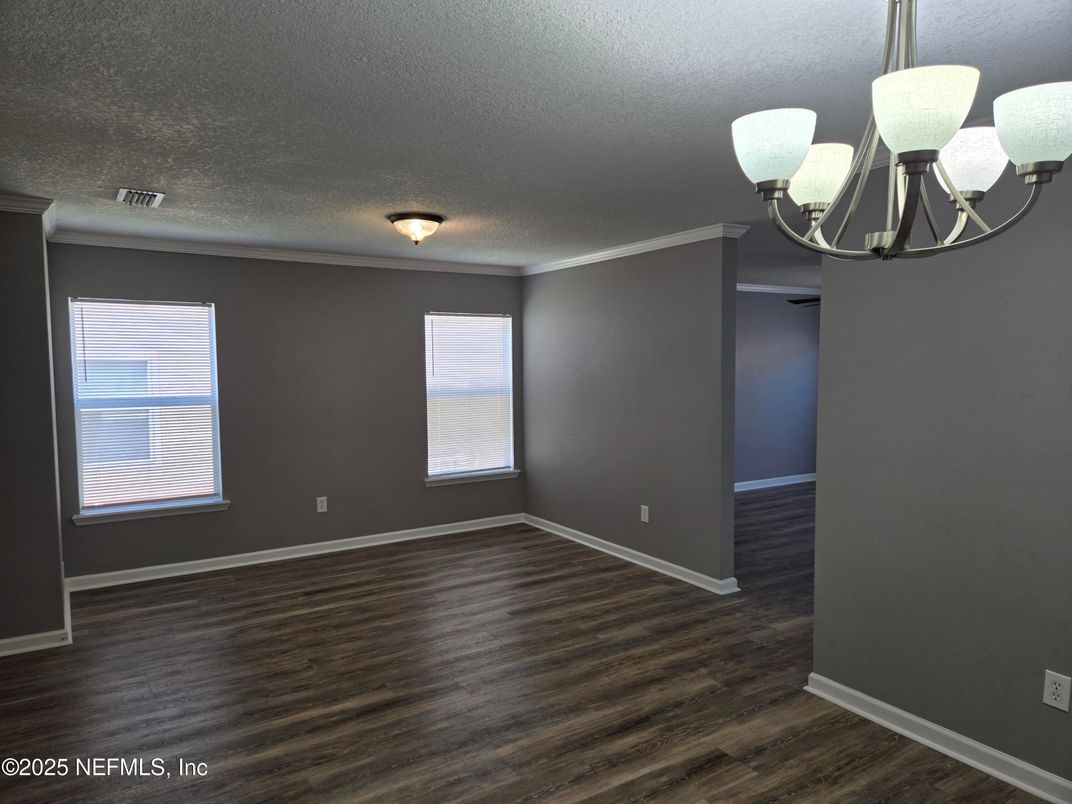 Chandelier, Empty room, Interior, Wood Texture Flooring