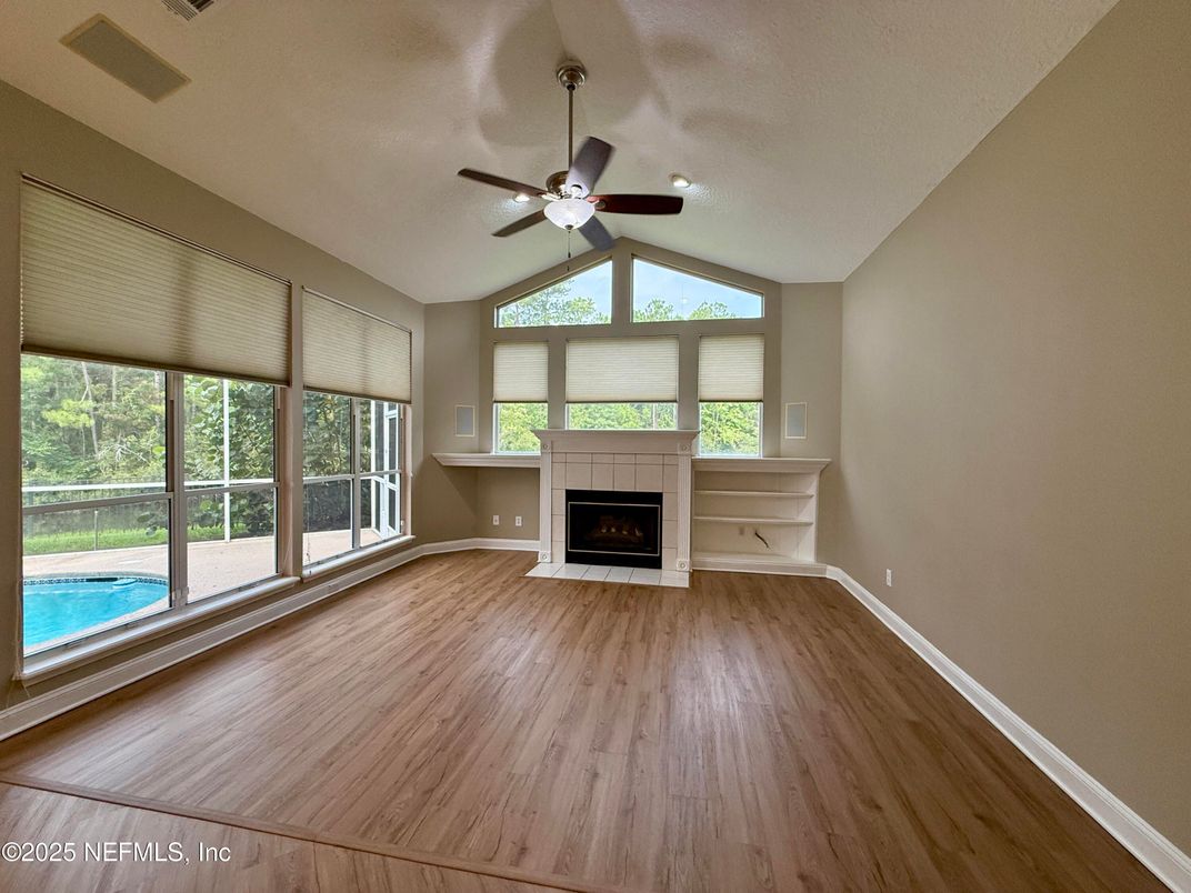 Empty room, Fireplace, Interior, Wood Texture Flooring