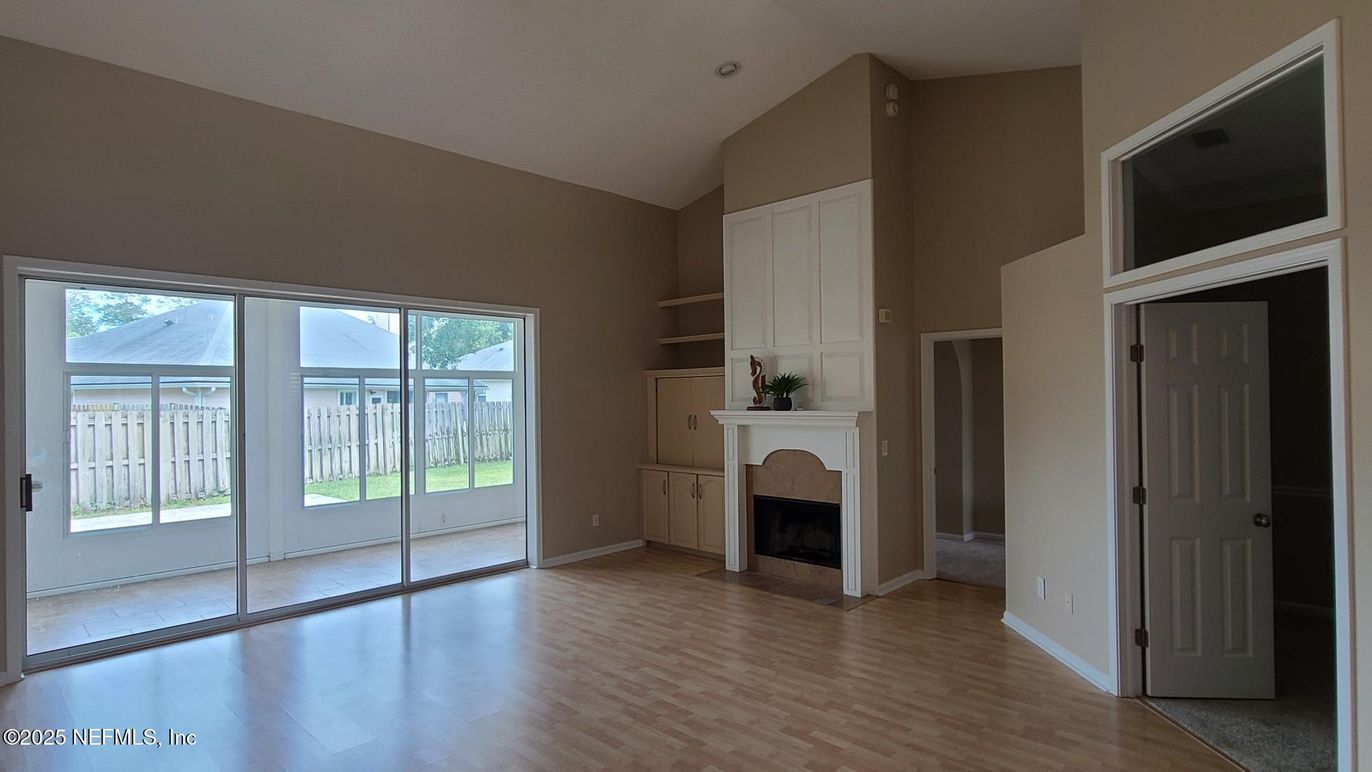 Empty room, Fireplace, Interior, Wood Texture Flooring