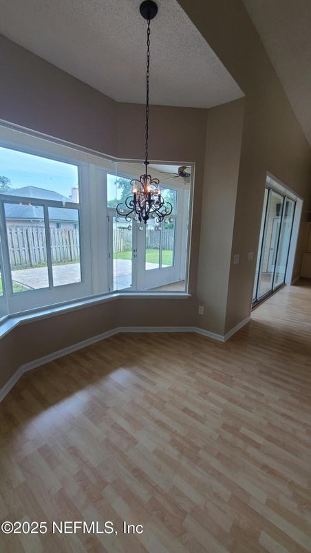 Chandelier, Empty room, Interior, Wood Texture Flooring
