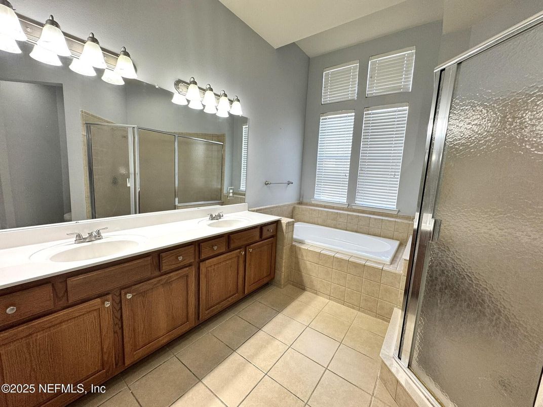 Bathroom, Dual Sink Vanities, Glass Shower, Interior