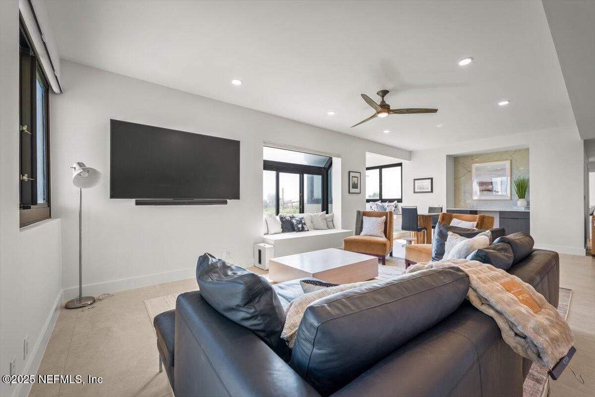 Interior, Living room, Recessed Lighting