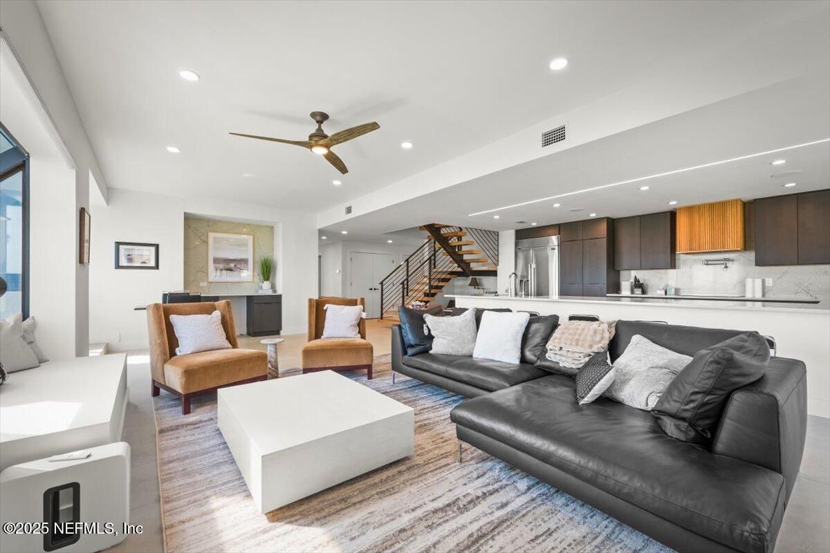 Interior, Kitchen, Living room, Recessed Lighting, Stainless Steel Appliances