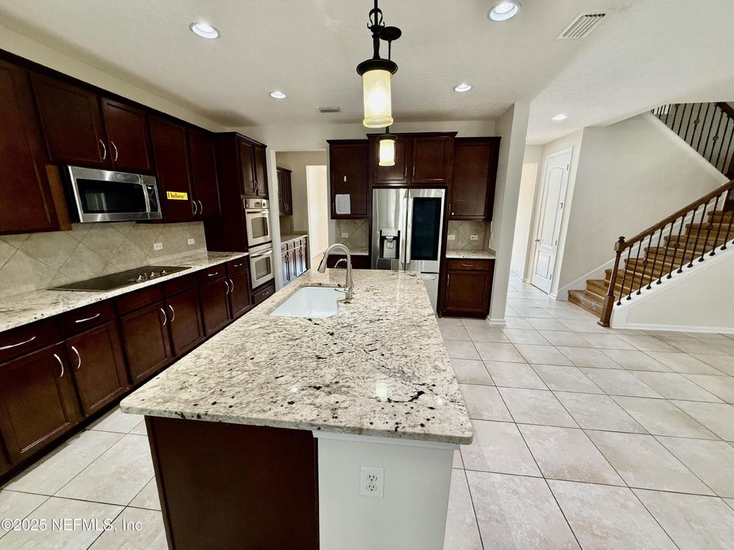 Interior, Kitchen, Pendant Lights, Recessed Lighting, Stainless Steel Appliances