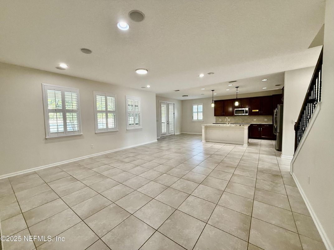 Empty room, Interior, Kitchen, Pendant Lights, Recessed Lighting