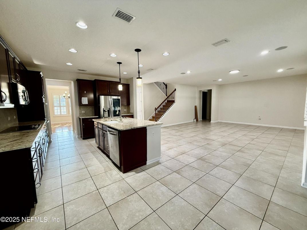Interior, Kitchen, Pendant Lights, Recessed Lighting, Stainless Steel Appliances