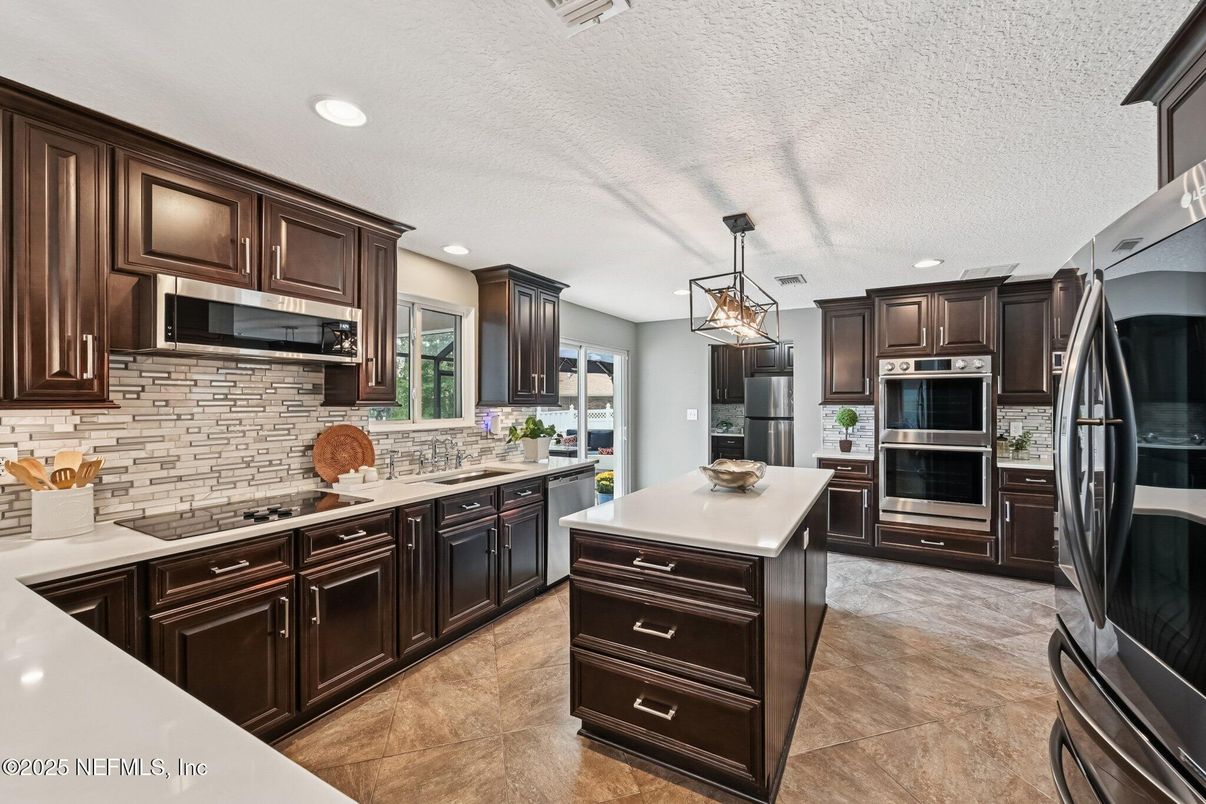 Interior, Kitchen, Pendant Lights, Recessed Lighting, Stainless Steel Appliances