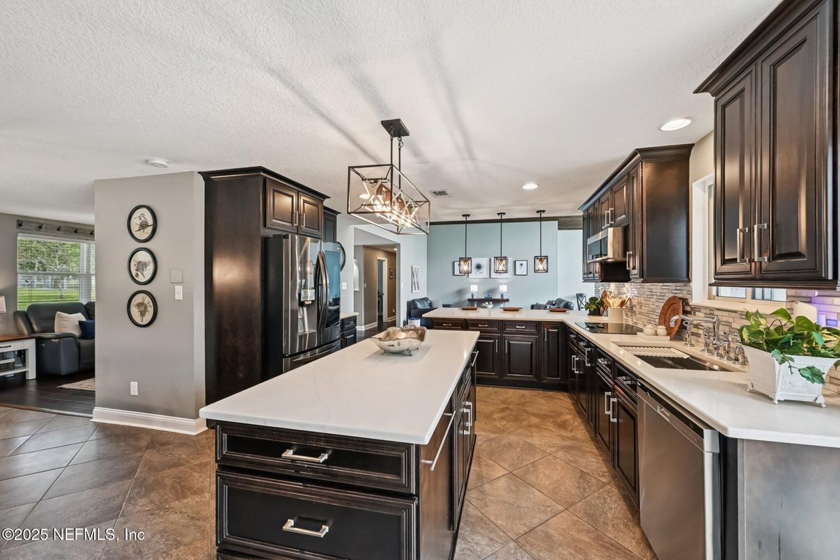 Interior, Kitchen, Pendant Lights, Recessed Lighting, Stainless Steel Appliances
