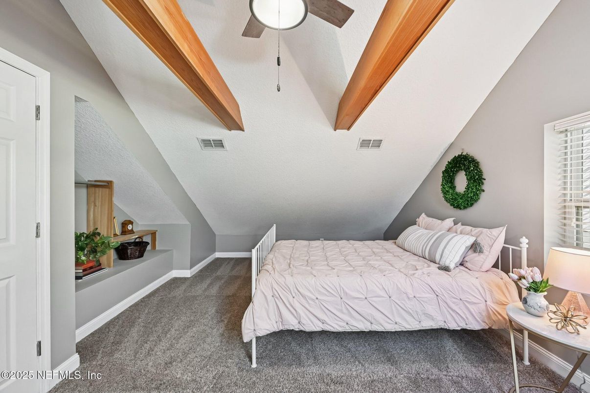 Bedroom, Interior, Wooden Beams
