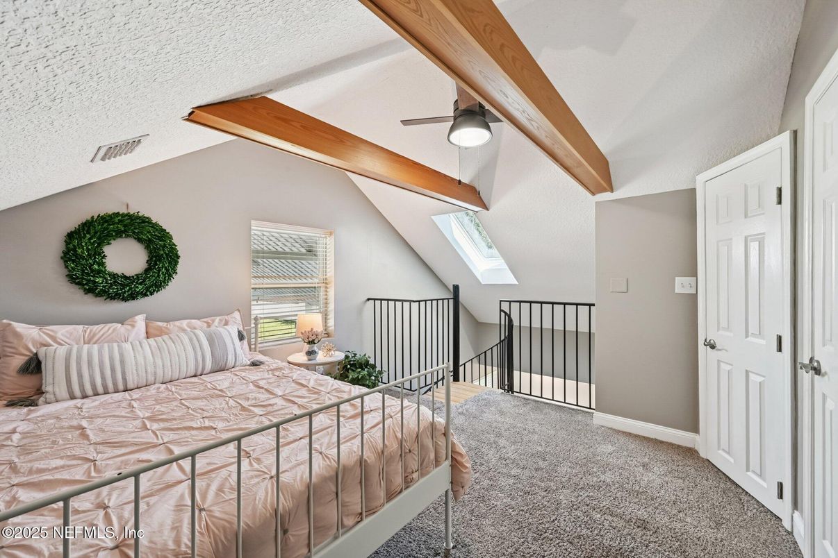 Bedroom, Interior, Wooden Beams