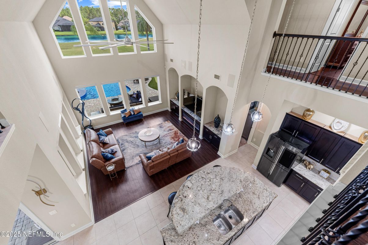 Fireplace, Interior, Living room, Pendant Lights