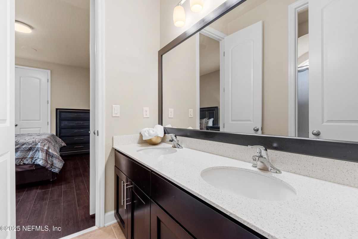 Bathroom, Bedroom, Dual Sink Vanities, Interior, Wood Texture Flooring