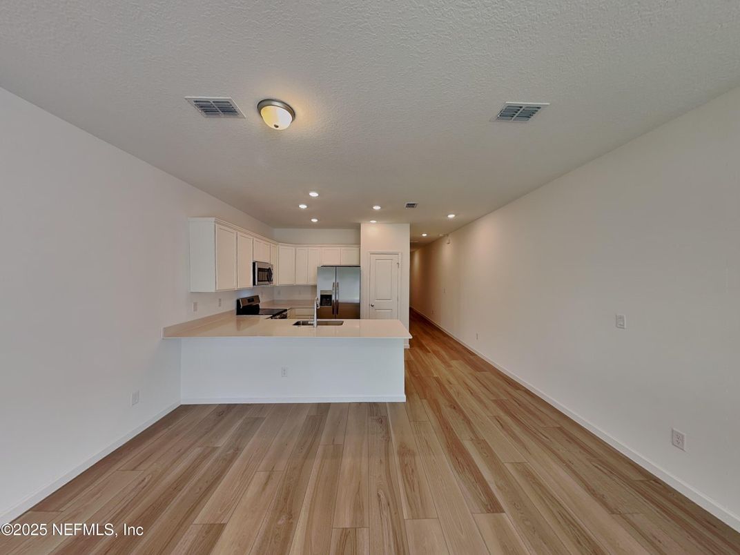Interior, Kitchen, Recessed Lighting, Wood Texture Flooring