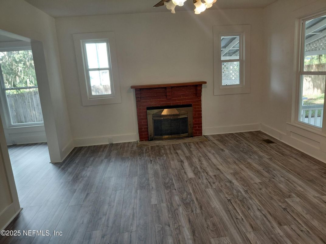 Empty room, Fireplace, Interior, Wood Texture Flooring