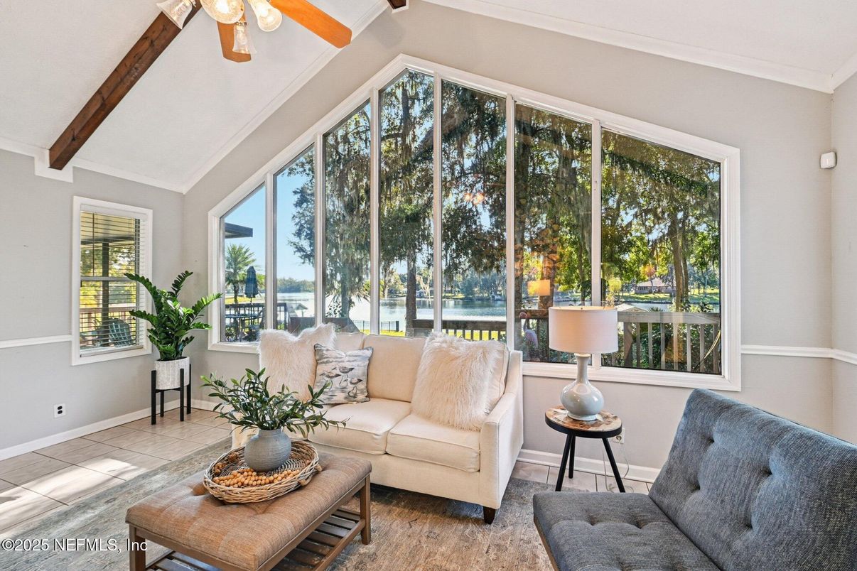 Interior, Living room, Sun Room, Water, Wooden Beams, Wood Texture Flooring