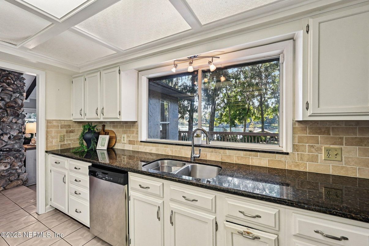 Interior, Kitchen, Stainless Steel Appliances, Stone Walls