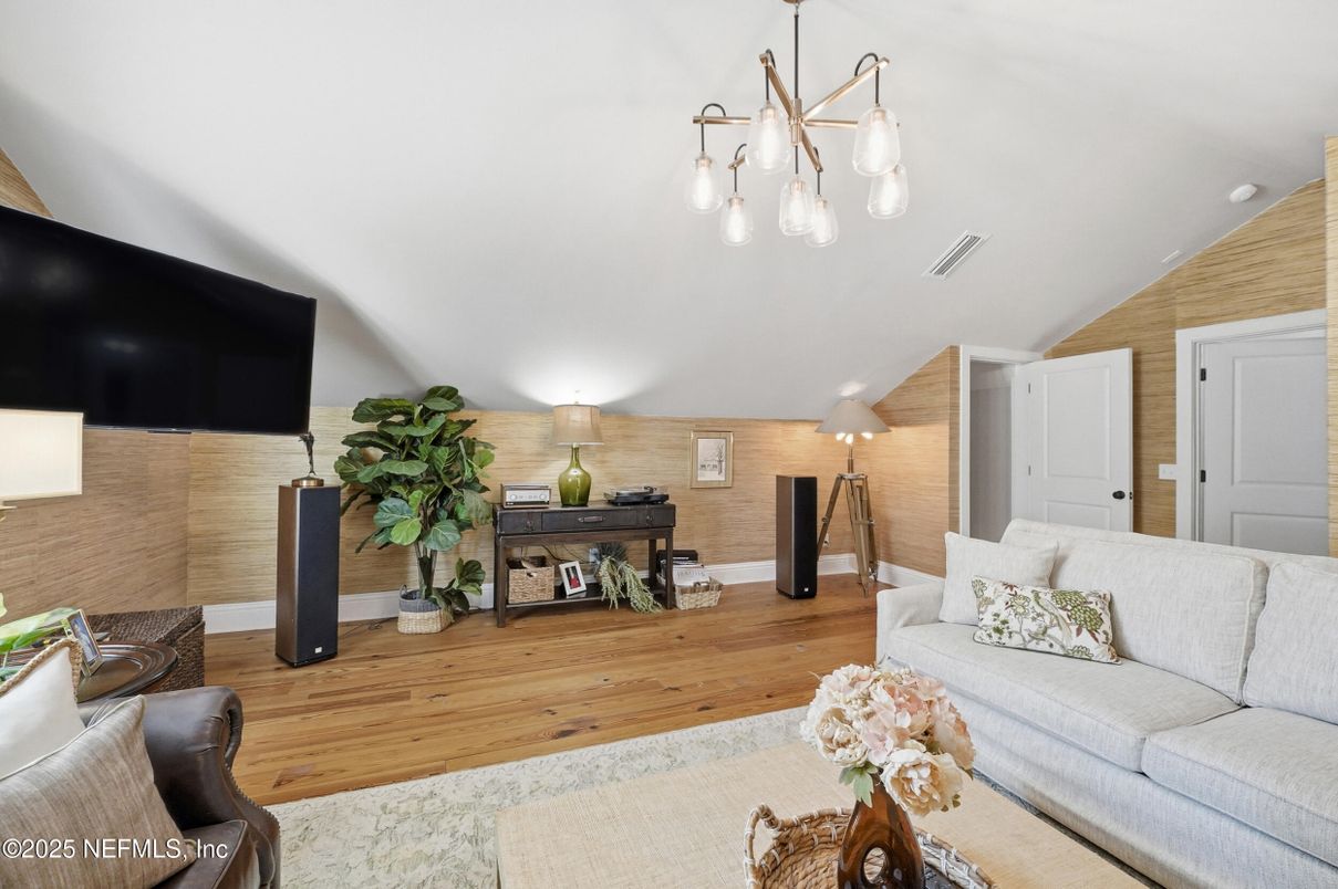 Interior, Living room, Pendant Lights, Piano, Wood Texture Flooring