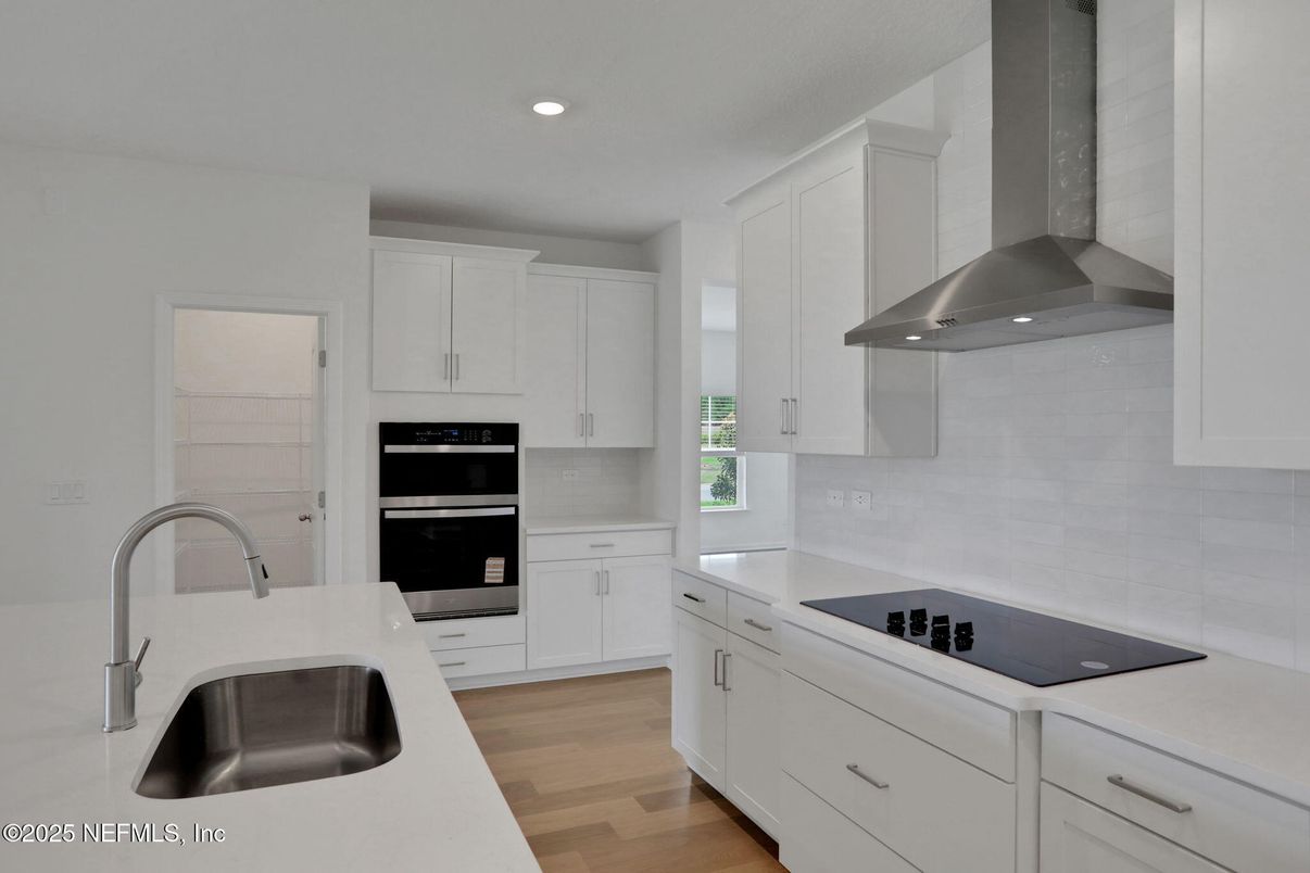 Interior, Kitchen, Recessed Lighting, Wood Texture Flooring