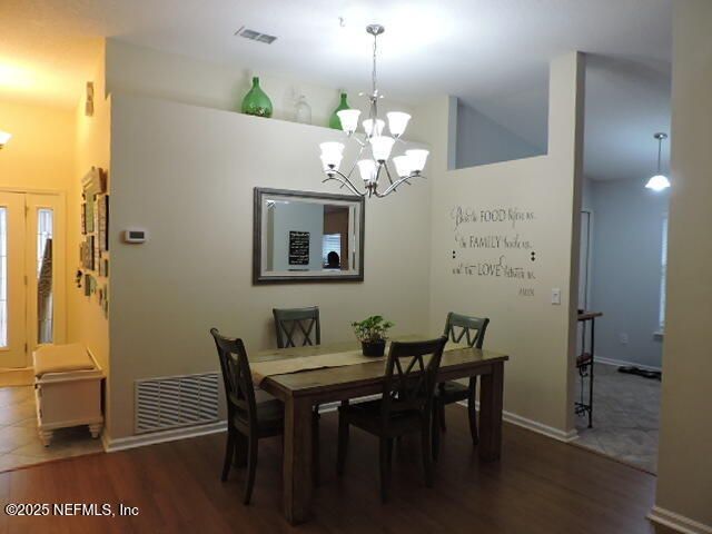 Chandelier, Dining room, Interior, Pendant Lights, Wood Texture Flooring
