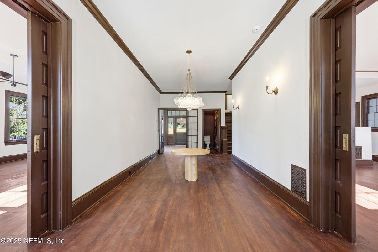 Chandelier, Interior, Wood Texture Flooring