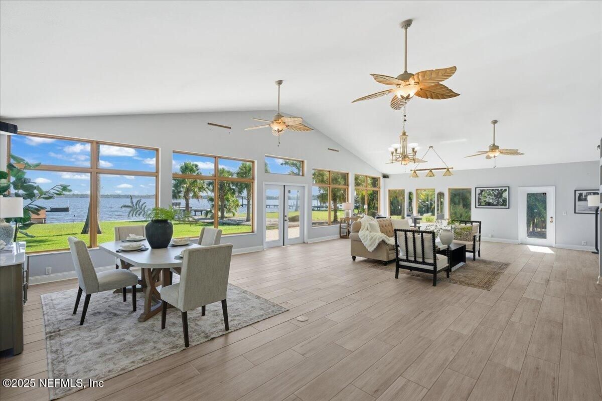 Chandelier, Dining room, Interior, Living room, Water, Wood Texture Flooring
