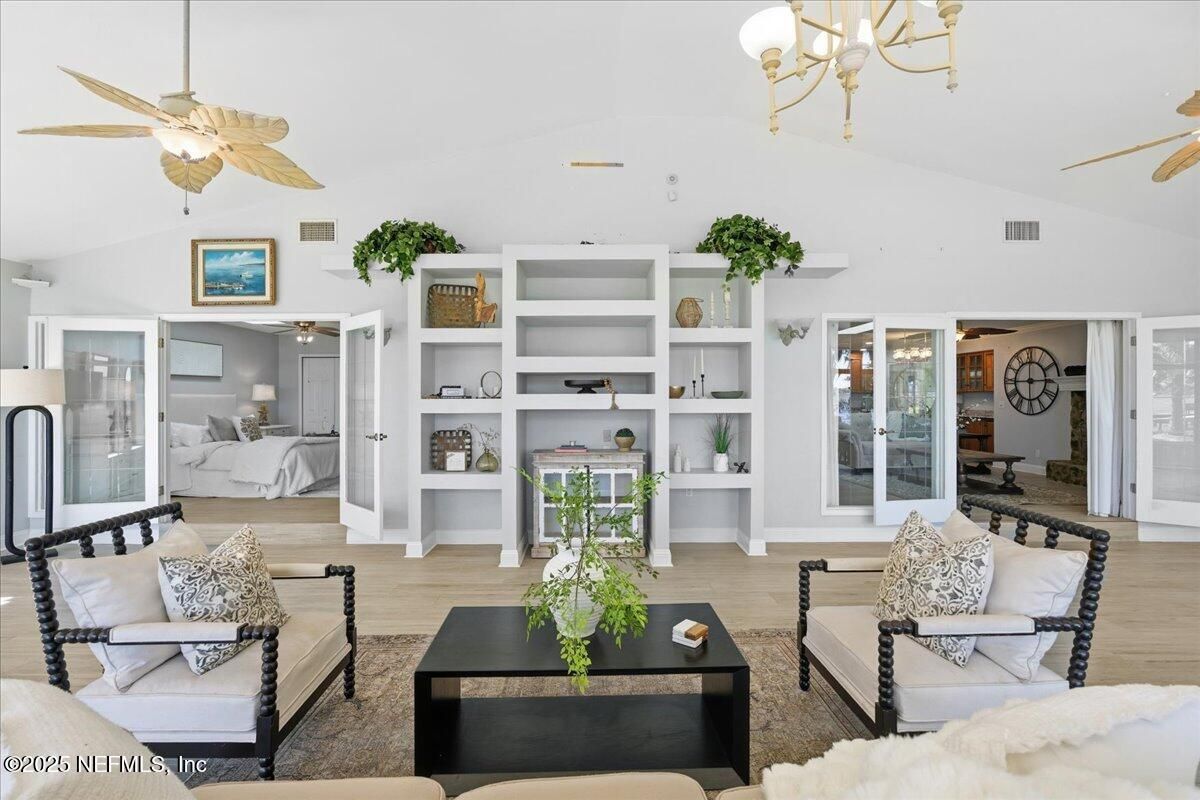 Chandelier, Interior, Living room, Wood Texture Flooring