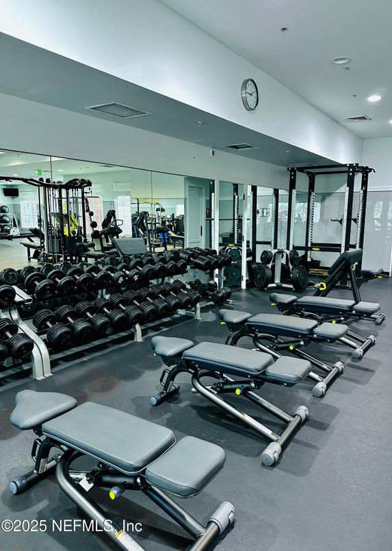 Fitness Equipment, Gym, Interior, Recessed Lighting